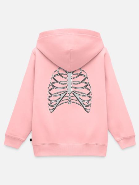 Chromrippen / Skelettrippen - Kinder Premium Organic Zip Hoodie - Rosa