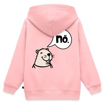 Annulation de Capybara Non Non - Sweat Premium à capuche zippé enfant bio - rose - Dos - AI Model Kid Female (0cm)