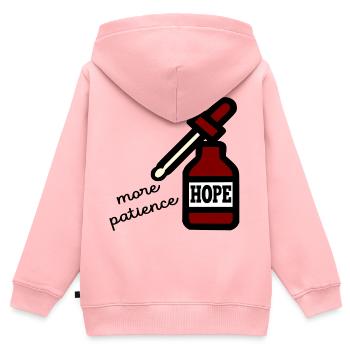 Hoffnung Geduld - Kinder Premium Organic Zip Hoodie - Rosa - Hinten - AI Model Kid Female (0cm)