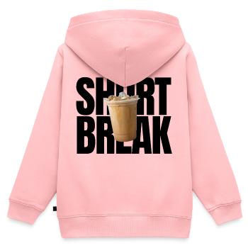 Short Break - Kinder Premium Organic Zip Hoodie - Rosa - Hinten - AI Model Kid Female (0cm)