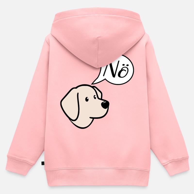 Pas de chiens - Sweat Premium à capuche zippé enfant bio - rose