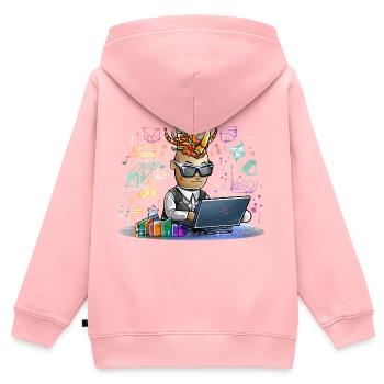 Höllischer Designer am Laptop - Kinder Premium Organic Zip Hoodie - Rosa - Hinten - AI Model Kid Female (0cm)