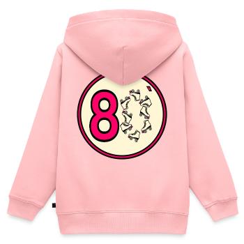 Achtziger 80er Rollschuhe - Kinder Premium Organic Zip Hoodie - Rosa - Hinten - AI Model Kid Female (0cm)
