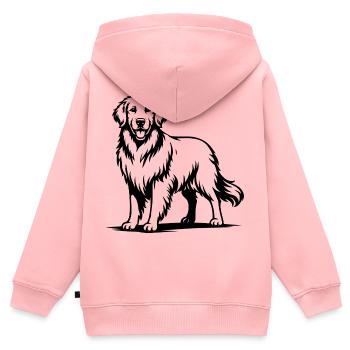 Golden Retriever mit stolzer Pose - Kinder Premium Organic Zip Hoodie - Rosa - Hinten - AI Model Kid Female (0cm)