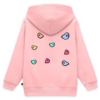 Mur d’escalade de bloc - Sweat Premium à capuche zippé enfant bio - rose - Dos - AI Model Kid Female (0cm)