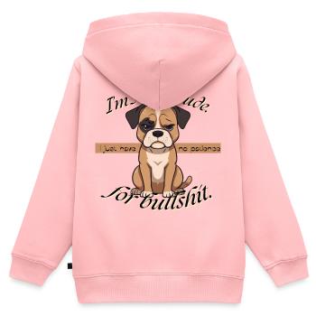 Grummeliger Welpe Keine Geduld - Kinder Premium Organic Zip Hoodie - Rosa - Hinten - AI Model Kid Female (0cm)