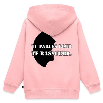 YOU SPEAK TO REASSURE YOURSELF. - Kids Premium Organic Zip-up Hoodie - rose - Back - AI Model Kid Female (0cm)