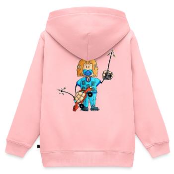 Ugo - the great remote control / - Kids Premium Organic Zip-up Hoodie - rose - Back - AI Model Kid Female (0cm)