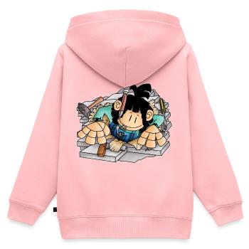 Scott - das widerspenstige Loch / - Kinder Premium Organic Zip Hoodie - Rosa - Hinten - AI Model Kid Female (0cm)