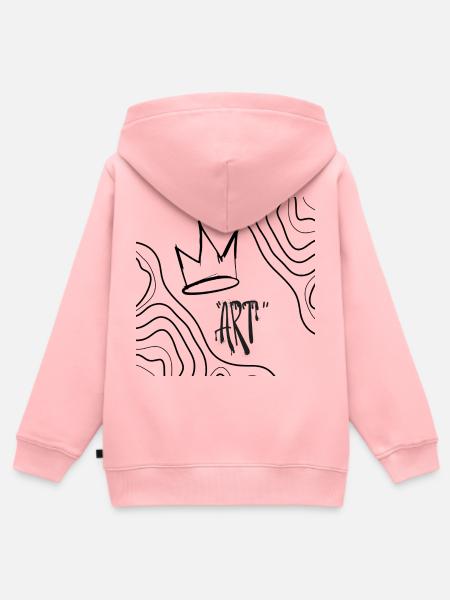 Abstrakter Kunstkranz - Kinder Premium Organic Zip Hoodie - Rosa