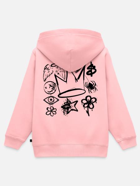 Kunstdiagramm-Muster - Kinder Premium Organic Zip Hoodie - Rosa