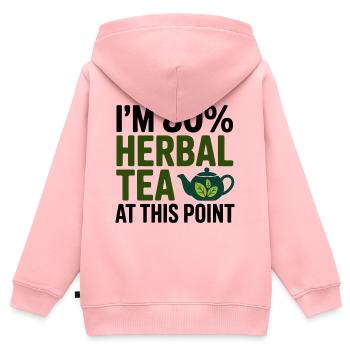 Naturopathe, je suis professionnel à 80 % des tisières - Sweat Premium à capuche zippé enfant bio - rose - Dos - AI Model Kid Female (0cm)