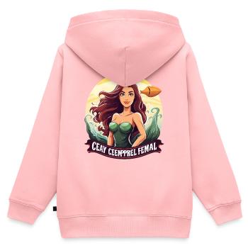 Meeresheldin Mermaid am Abend - Kinder Premium Organic Zip Hoodie - Rosa - Hinten - AI Model Kid Female (0cm)