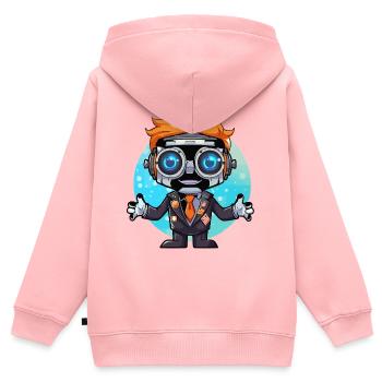 Weltraum-Agent im Anzug mit Brillen - Kinder Premium Organic Zip Hoodie - Rosa - Hinten - AI Model Kid Female (0cm)
