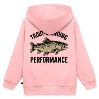 Forellen Angeln Spruch Trout-standing Performance - Kinder Premium Organic Zip Hoodie - Rosa - Hinten - AI Model Kid Female (0cm)