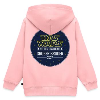 Großer Bruder 2027 - Das wars mit dem Einzelkind - Kinder Premium Organic Zip Hoodie - Rosa - Hinten - AI Model Kid Female (0cm)