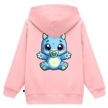 Blue Baby Dragon Pacifier - Kids Premium Organic Zip-up Hoodie - rose - Back - AI Model Kid Female (0cm)