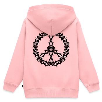 Peacezeichen Dornen Tribal Style - Kinder Premium Organic Zip Hoodie - Rosa - Hinten - AI Model Kid Female (0cm)