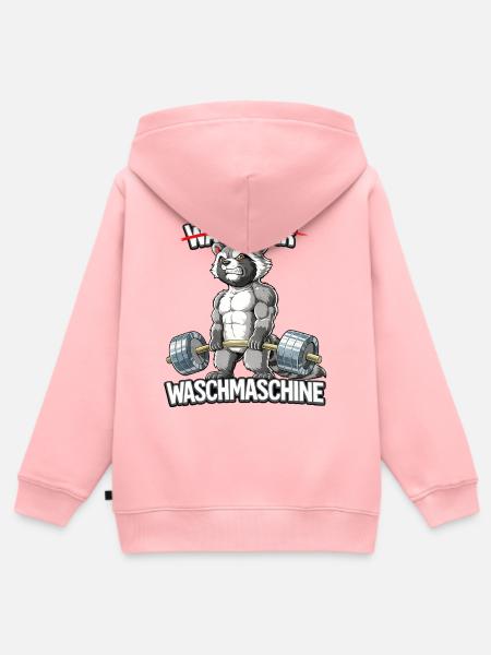 Waschbär Waschmaschine - Kinder Premium Organic Zip Hoodie - Rosa