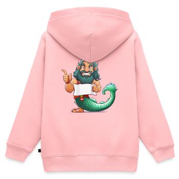 Meerheld mit Bart und Flosse - Kinder Premium Organic Zip Hoodie - Rosa - Hinten - AI Model Kid Female (0cm)