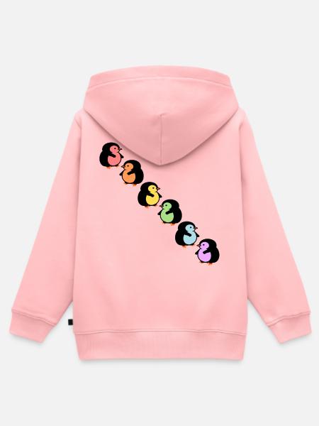 Inklusion Vielfalt Pinguine - Kinder Premium Organic Zip Hoodie - Rosa