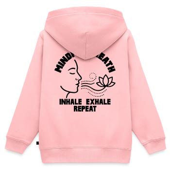Respiration consciente Pleine conscience Calme - Sweat Premium à capuche zippé enfant bio - rose - Dos - AI Model Kid Female (0cm)
