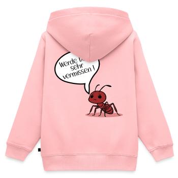 Abschied Ameise - Kinder Premium Organic Zip Hoodie - Rosa - Hinten - AI Model Kid Female (0cm)