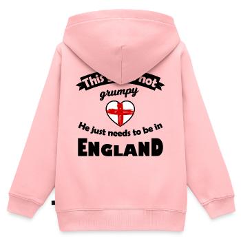 Red England Heart - Kids Premium Organic Zip-up Hoodie - rose - Back - AI Model Kid Female (0cm)