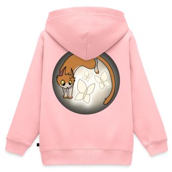Schnurrhaare des Lichts - Kinder Premium Organic Zip Hoodie - Rosa - Hinten - AI Model Kid Female (0cm)