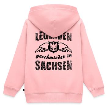 Legenden aus Sachsen - Kinder Premium Organic Zip Hoodie - Rosa - Hinten - AI Model Kid Female (0cm)