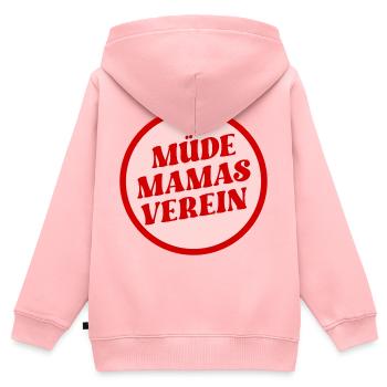 Müde Mamas Verein - Kinder Premium Organic Zip Hoodie - Rosa - Hinten - AI Model Kid Female (0cm)