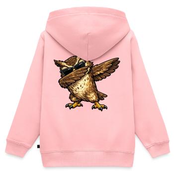 Dabbing Uhu - Kinder Premium Organic Zip Hoodie - Rosa - Hinten - AI Model Kid Female (0cm)