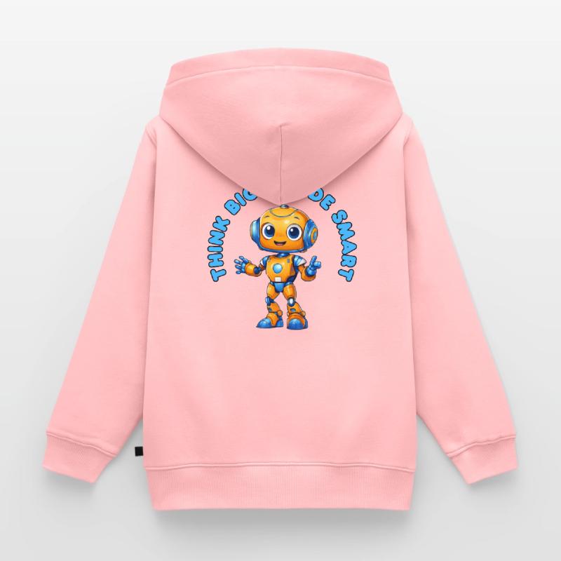 Roboter - Think big, Code Smart  Kinder Premium Organic Zip Hoodie