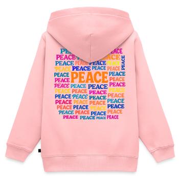 Paix - Sweat Premium à capuche zippé enfant bio - rose - Dos - AI Model Kid Female (0cm)