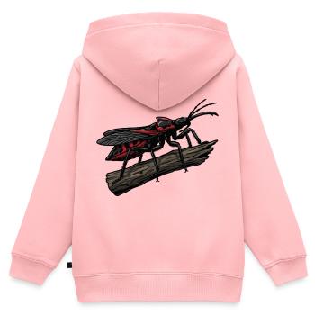 Punaise Assassin Bug Chasseur Red Strike Tattoo - Sweat Premium à capuche zippé enfant bio - rose - Dos - AI Model Kid Female (0cm)