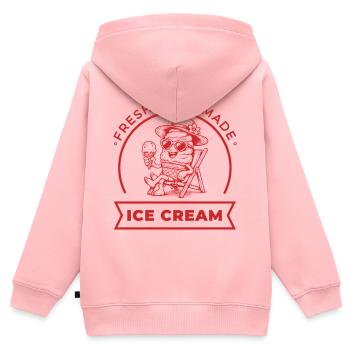 Fresh Homemade im Liegestuhl - Kinder Premium Organic Zip Hoodie - Rosa - Hinten - AI Model Kid Female (0cm)