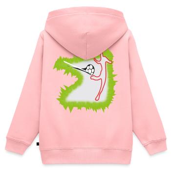 Kickschuss Fußballer Stürmer - Kinder Premium Organic Zip Hoodie - Rosa - Hinten - AI Model Kid Female (0cm)