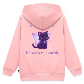 Chat Féerique Ange Gardien  - Sweat Premium à capuche zippé enfant bio - rose - Dos - AI Model Kid Female (0cm)