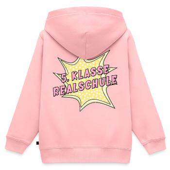 Changement d’école secondaire 5e année - Sweat Premium à capuche zippé enfant bio - rose - Dos - AI Model Kid Female (0cm)