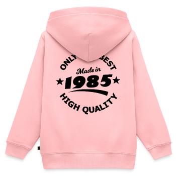 Contraste de cadre en étoile 1985 - Sweat Premium à capuche zippé enfant bio - rose - Dos - AI Model Kid Female (0cm)