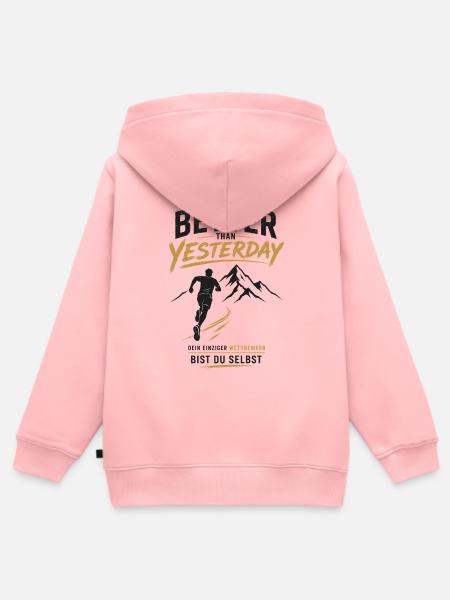 Besser als Gestern Berglauf - Kinder Premium Organic Zip Hoodie - Rosa