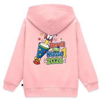 Bereit Für Klasse 1 - Kinder Premium Organic Zip Hoodie - Rosa - Hinten - AI Model Kid Female (0cm)