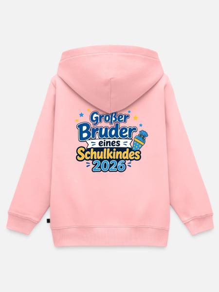 Großer Bruder 2026 - Kinder Premium Organic Zip Hoodie - Rosa
