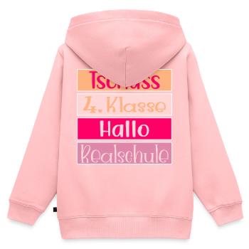 Schulwechsel Hallo Realschule - Kinder Premium Organic Zip Hoodie - Rosa - Hinten - AI Model Kid Female (0cm)