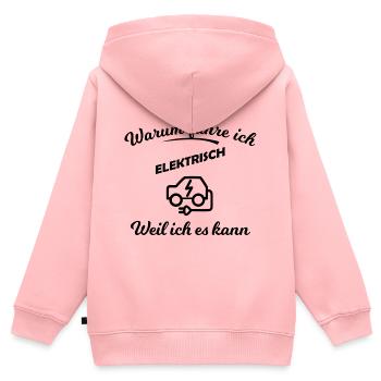 Elektroautos und mobile Zukunft - Kinder Premium Organic Zip Hoodie - Rosa - Hinten - AI Model Kid Female (0cm)
