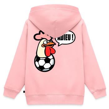 Adieu Football Poules - Sweat Premium à capuche zippé enfant bio - rose - Dos - AI Model Kid Female (0cm)