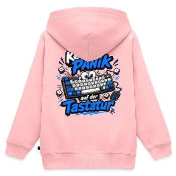 Keine Panik auf der Tastatur - Kinder Premium Organic Zip Hoodie - Rosa - Hinten - AI Model Kid Female (0cm)