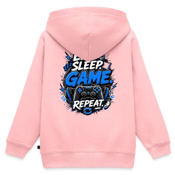 Eat Sleep Game Repeat - Kinder Premium Organic Zip Hoodie - Rosa - Hinten - AI Model Kid Female (0cm)