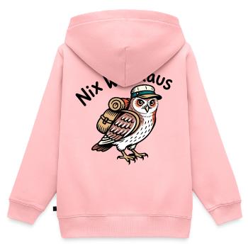 Nichts wie raus - Kinder Premium Organic Zip Hoodie - Rosa - Hinten - AI Model Kid Female (0cm)