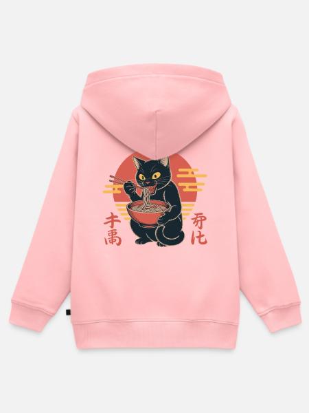 Ramen-Katze – Japanische Kunst - Kinder Premium Organic Zip Hoodie - Rosa